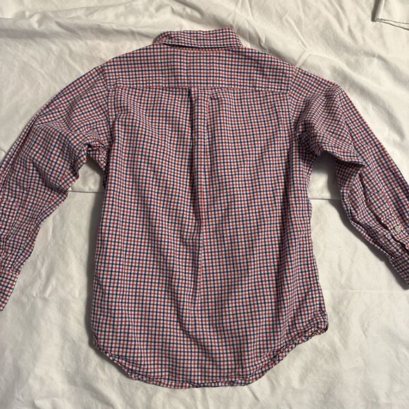 Ralph Lauren Shirt Boys 6 Red Blue Plaid Button Down Long Sleeve Cotton Polo - Picture 8 of 8
